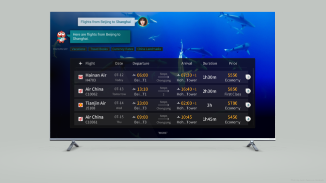 Voice assistant flight results with voice shortcuts