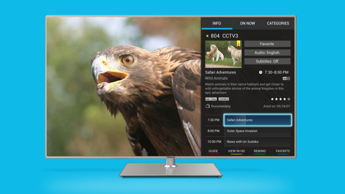 TV program contextual info panel
